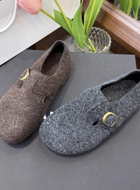 MONIKA 2025新款秋舒适短毛绒内里水晶绒勃肯鞋一脚蹬M5023-150L