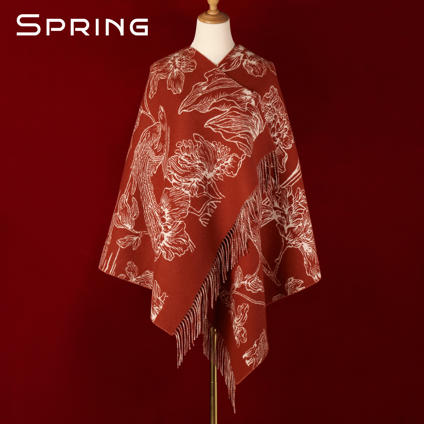 新款羊毛围巾秋冬保暖披肩礼盒装