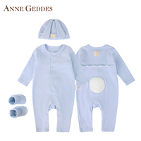 美国AnneGeddes童装兔宝宝礼盒 百天满月照全棉套装婴儿连体衣服