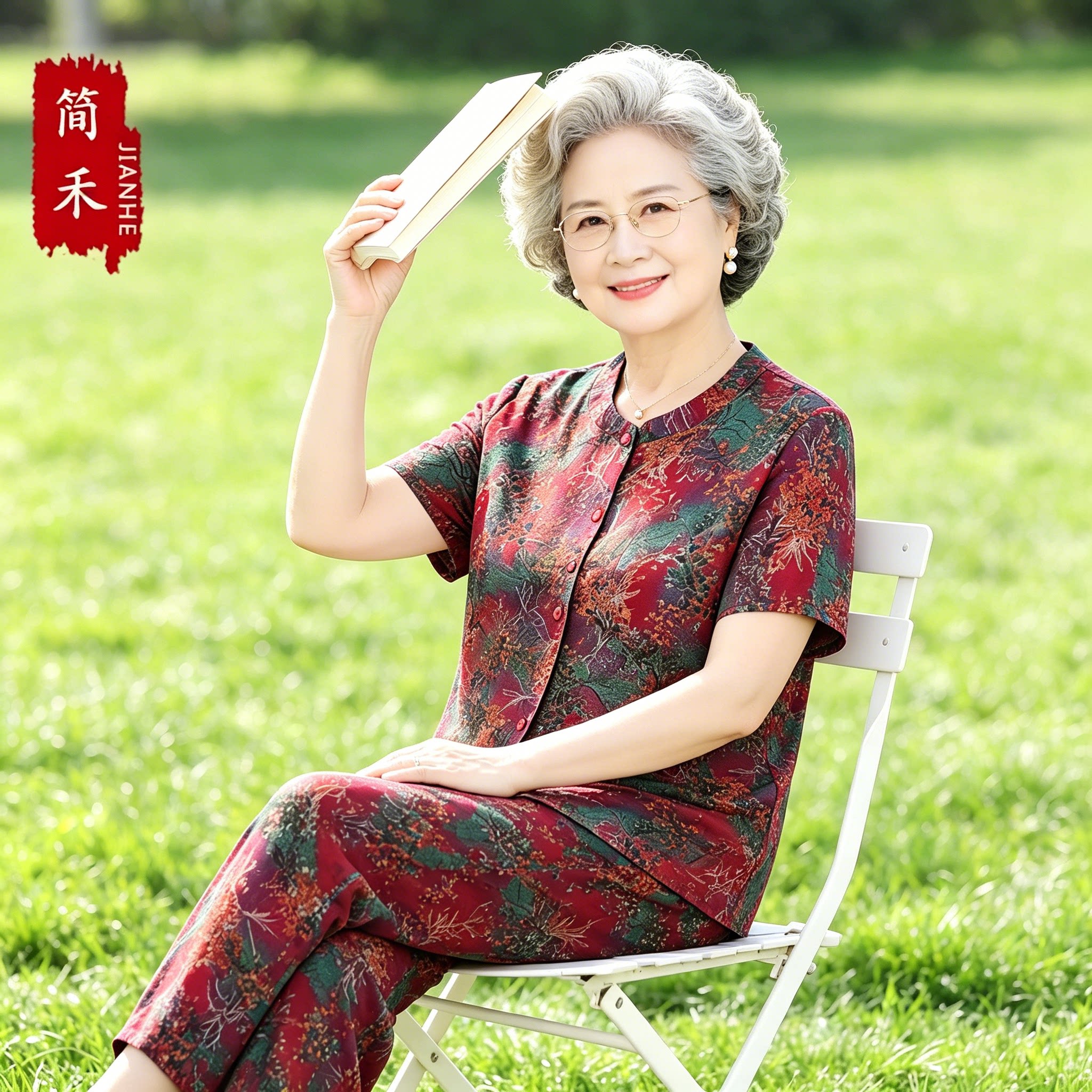 奶奶装夏装套装中老年人女装开襟衫短袖妈妈婆婆两件套居家棉绸薄