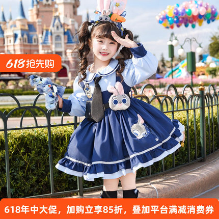 女童朱迪兔子警官连衣裙2026春夏儿童生日公主裙疯狂动物城cos服