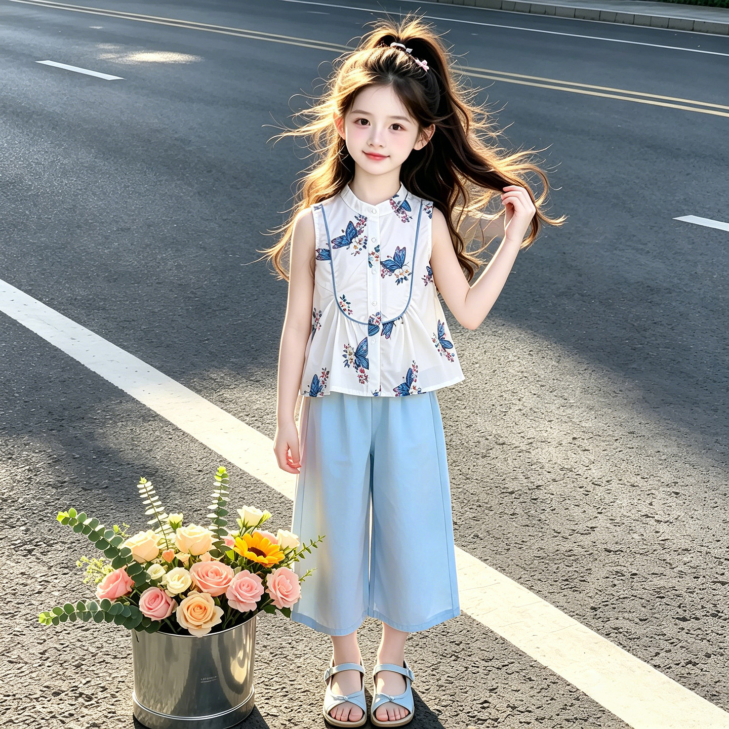 女童新中式汉服夏季两件套图片