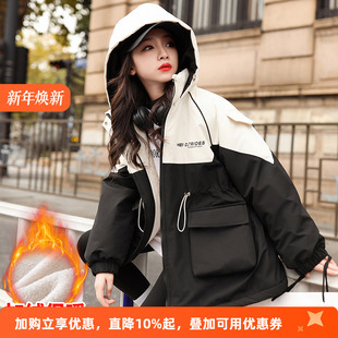 女大童户外冲锋衣潮 洋气高端儿童冬装 女童加绒外套秋冬款 2025新款