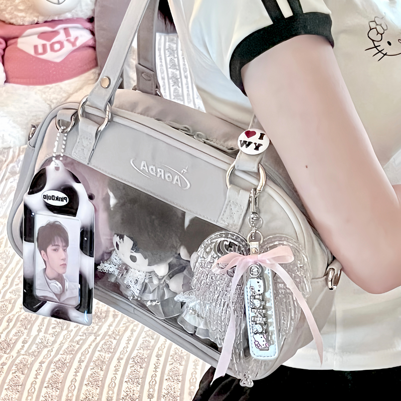 AORDA手提通勤原创灰色吧唧痛包