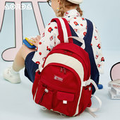 AORDA萌宠乐园 书包女大学生初中生双肩包新款 简约大容量电脑背包