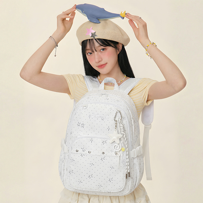 AORDA双肩背包波点高中生