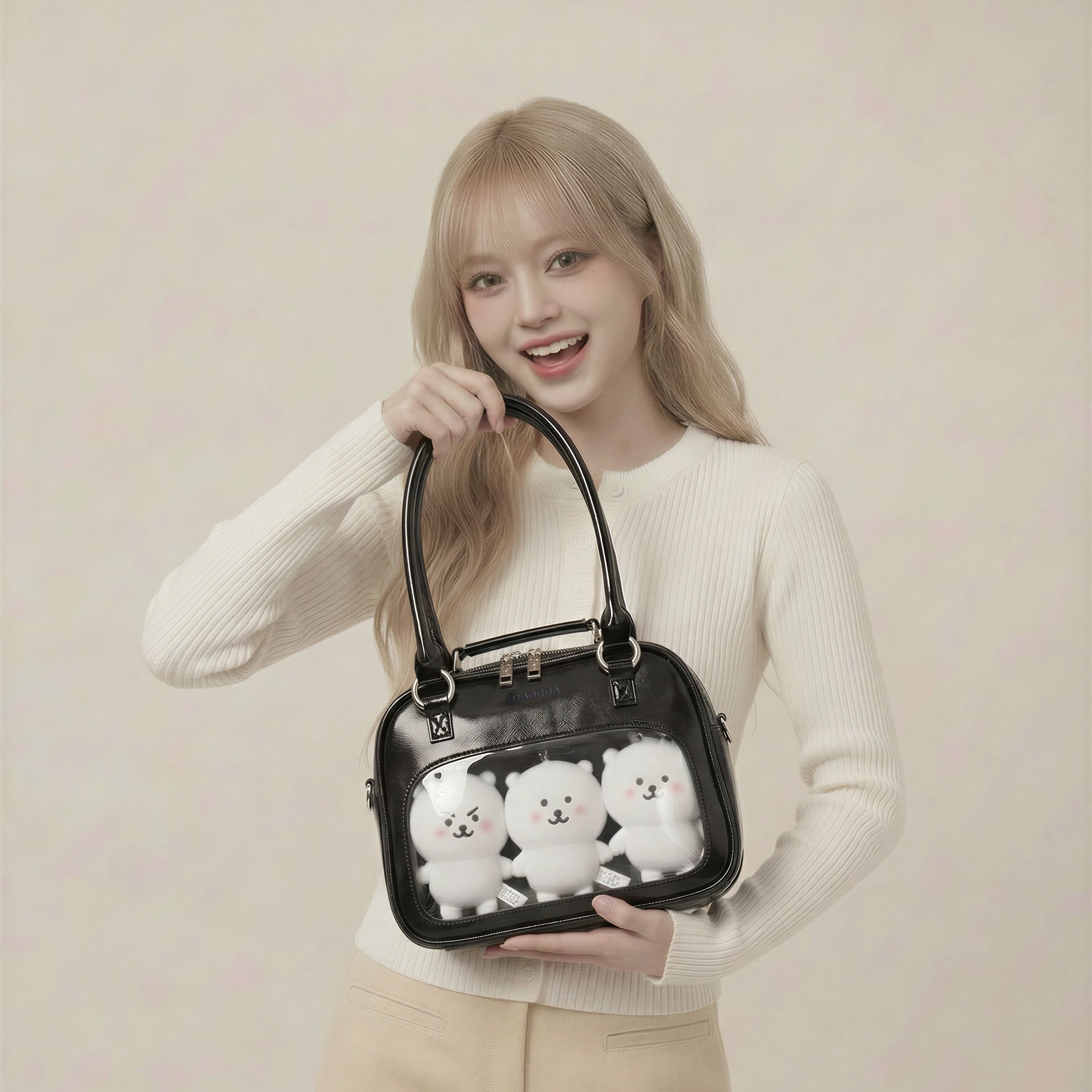 AORDA 韩系小食量单肩遛10cm娃包吧唧双肩黑色痛包通勤斜挎日常款,箱包皮具/热销女包/男包,痛包,淘宝优惠券,粉丝福利购,淘宝优惠卷