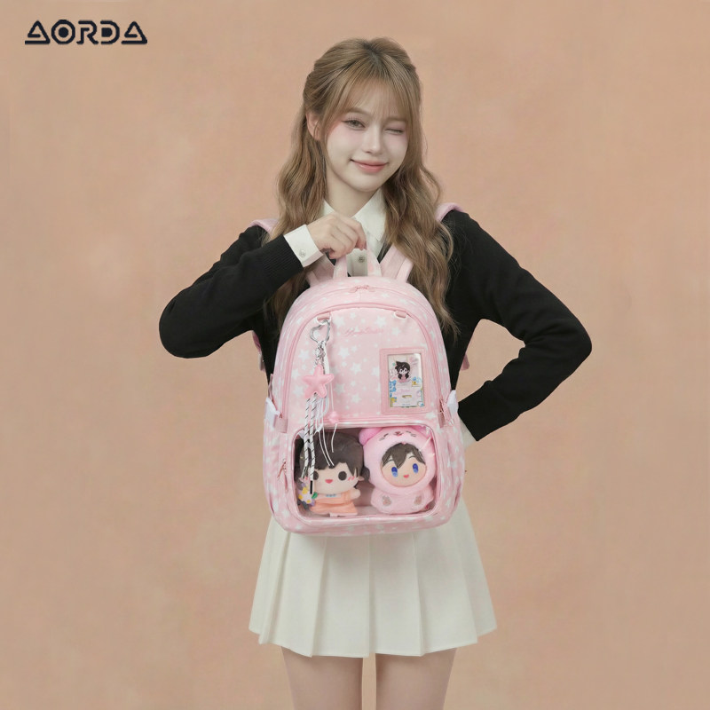 AORDA 双肩粉色痛包书包娃包吧唧初中女生二次元大容量高中生背包,箱包皮具/热销女包/男包,痛包,淘宝优惠券,粉丝福利购,淘宝优惠卷