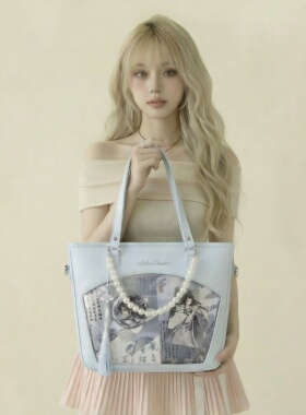 AORDA 学生党吧唧娃包蓝色痛包单肩原创小食量斜挎通勤外出日常款