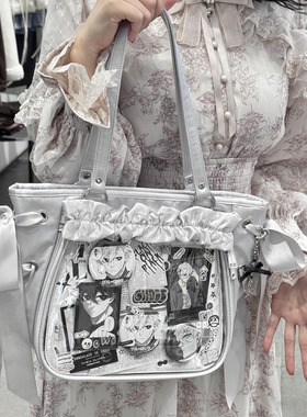 AORDA闪光痛 丝带痛包斜挎外出小食量单肩娃包二次元大肠痛吧唧包