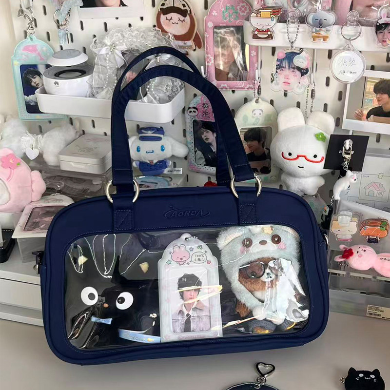 AORDA日常款娃娃保护套透明10cm娃包小食量制服斜挎单肩吧唧痛包