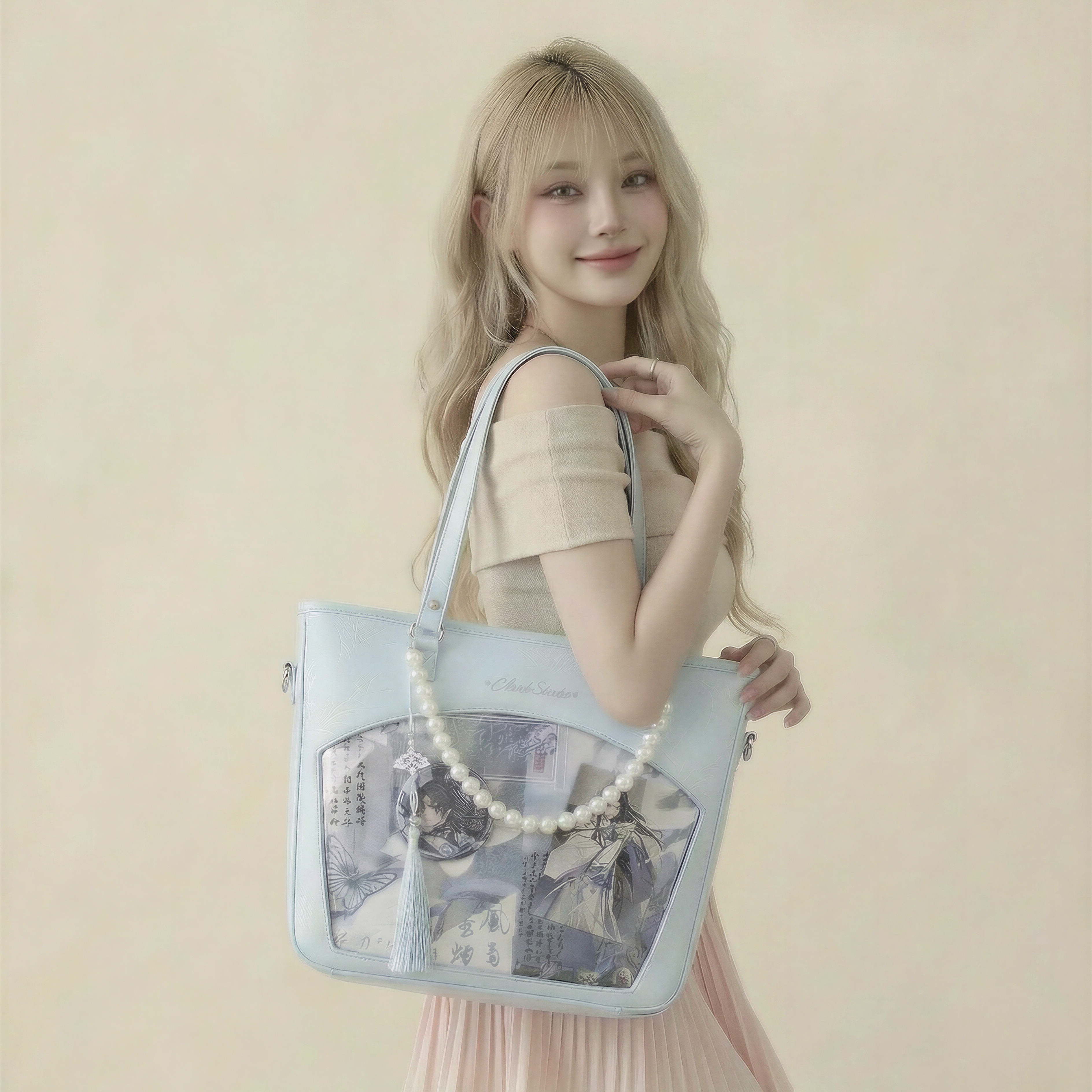 AORDA 韩系蓝色痛包单肩外出日常款吧唧娃包高级感小食量斜挎通勤,模玩/动漫/周边/娃圈三坑/桌游,娃包,淘宝优惠券,粉丝福利购,淘宝优惠卷