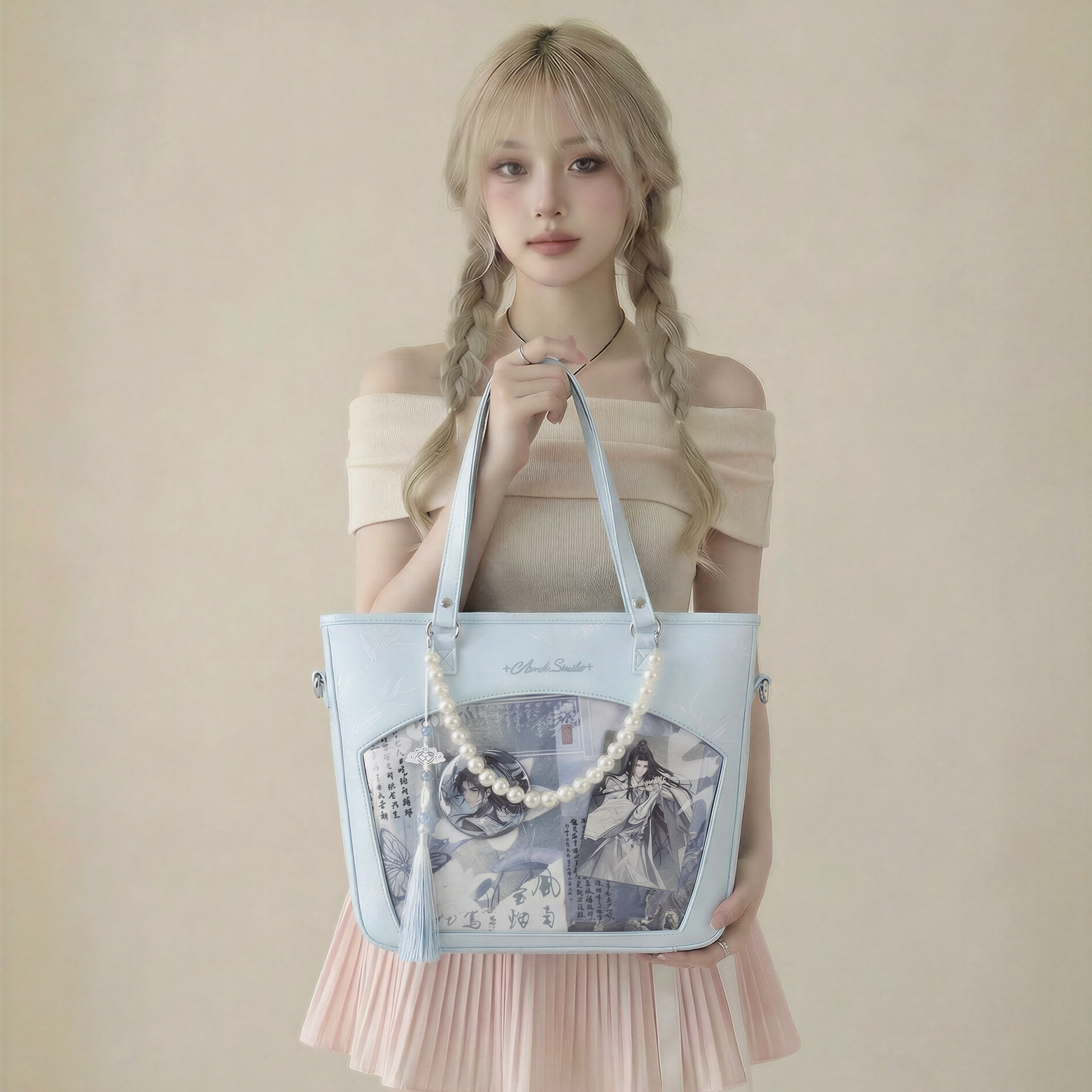 AORDA 学生党吧唧娃包蓝色痛包单肩原创小食量斜挎通勤外出日常款,模玩/动漫/周边/娃圈三坑/桌游,娃包,淘宝优惠券,粉丝福利购,淘宝优惠卷