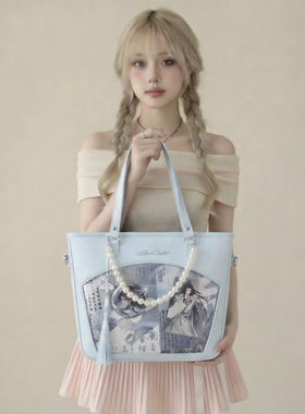 AORDA 学生党吧唧娃包蓝色痛包单肩原创小食量斜挎通勤外出日常款