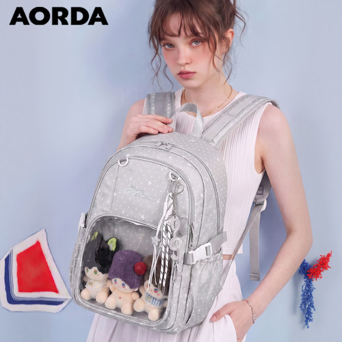 AORDA原创波点日常百搭双肩背包