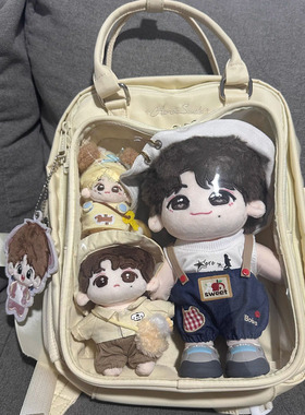 AORDA 韩系丝带书包小食量黄色痛包双肩通勤可爱背包吧唧10cm娃包