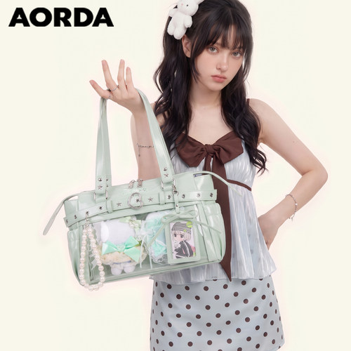 AORDA韩系皮质机车痛包学生娃包