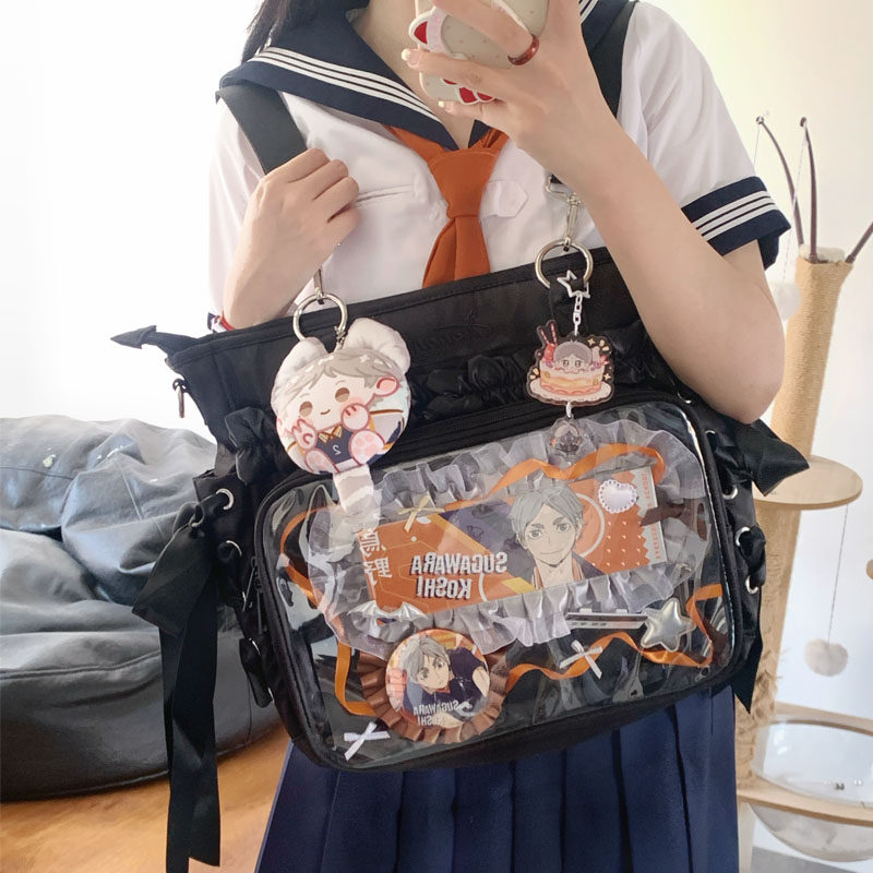 AORDA 丝带痛包日常双肩高级感大肠痛斜挎单肩大容量吧唧10cm娃包