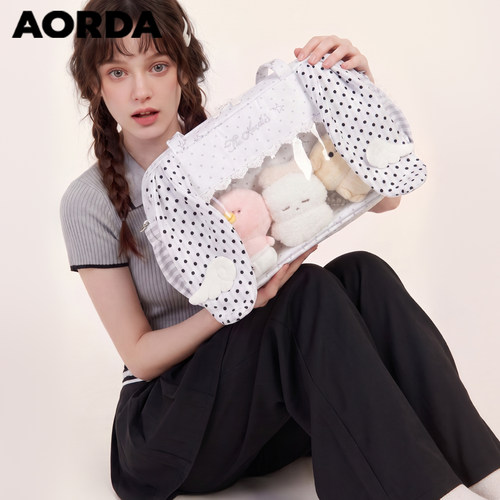 AORDA韩系波点痛包透明10cm娃包