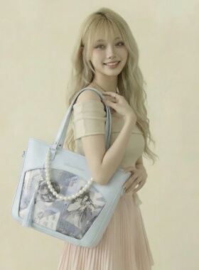 AORDA 韩系蓝色痛包单肩外出日常款吧唧娃包高级感小食量斜挎通勤