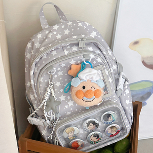 AORDA 高颜值追星痛包书包初中女生高中生大容量双肩背包娃包吧唧