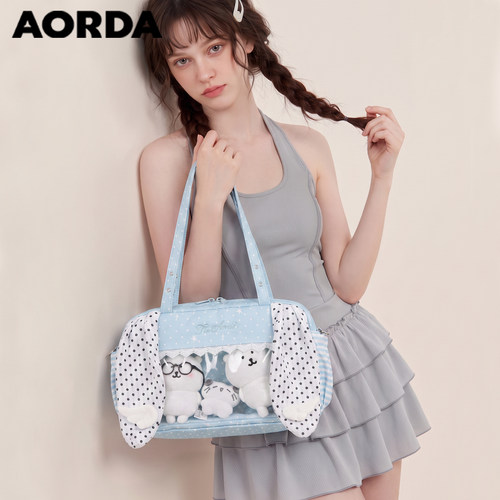 AORDA学生党波点蓝色微痛包娃包