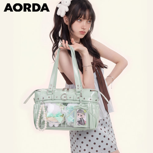 AORDA可爱皮质机车痛包追星娃包