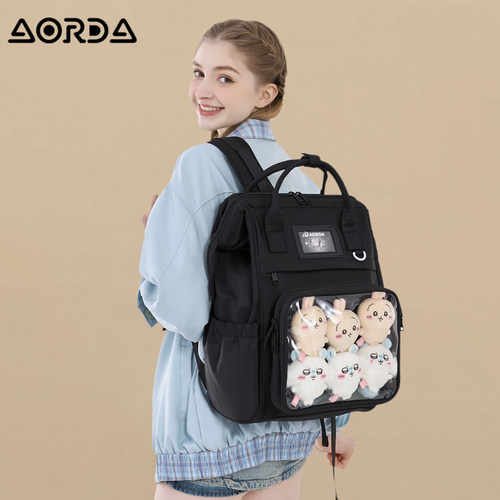 AORDA黑色痛包双肩背包