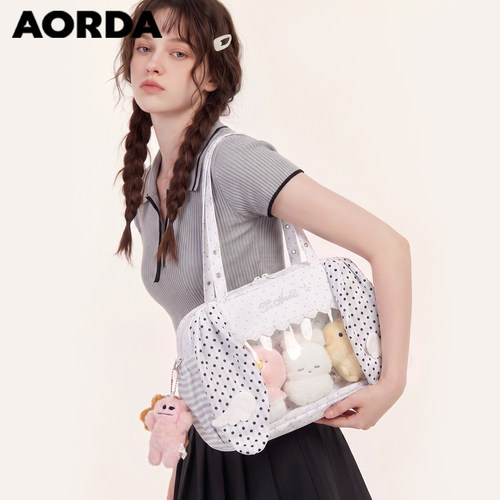 AORDA日常波点白色痛包10cm娃包