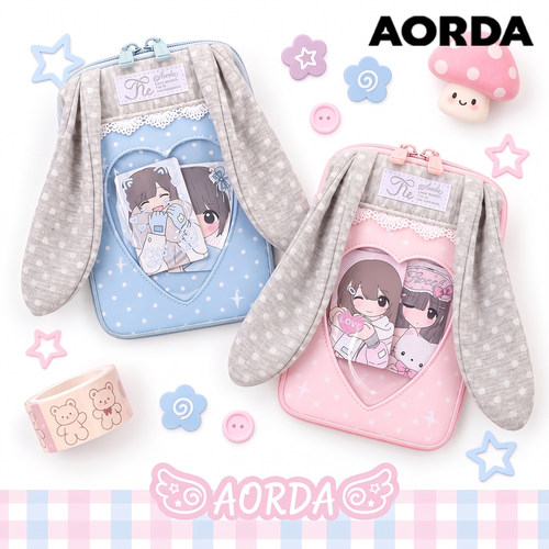 AORDA韩系波点兔耳卡包斜挎痛包
