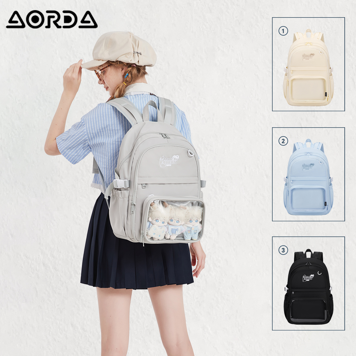 AORDA日常痛包书包初中女生