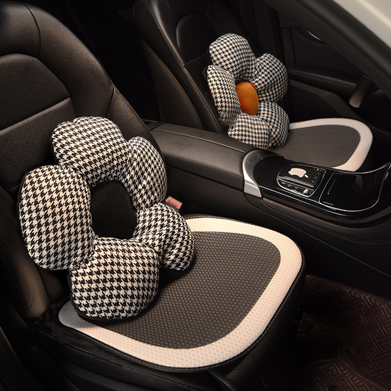 冬季毛绒汽车坐垫高档亚麻