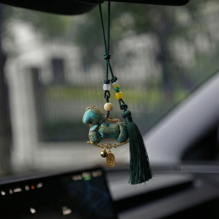 2026马年汽车挂件国风仿宋锦马车载后视镜装饰吊坠车挂饰新年礼物