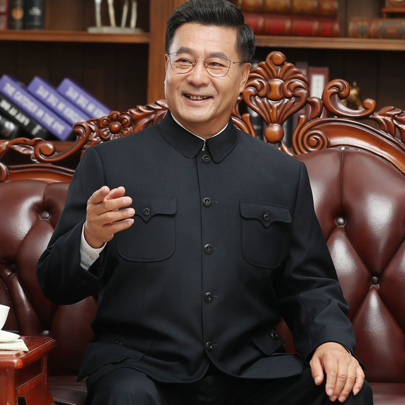中山装男外套中老年爸爸装中山服上衣中国风男装爷爷宽松加绒礼服,男装,中山装,淘宝优惠券,粉丝福利购,淘宝优惠卷