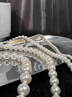 施家淡水珍珠项链女轻奢小众法式高级感颈链女士毛衣链2023年新款