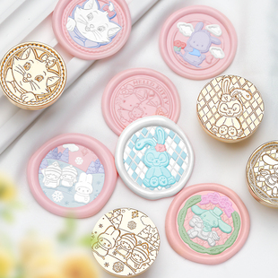 穗迪思火漆印章萌趣系列 单铜头火漆蜡蜡粒章头新手入门全套工具信封封口火星印章套装礼物礼盒装