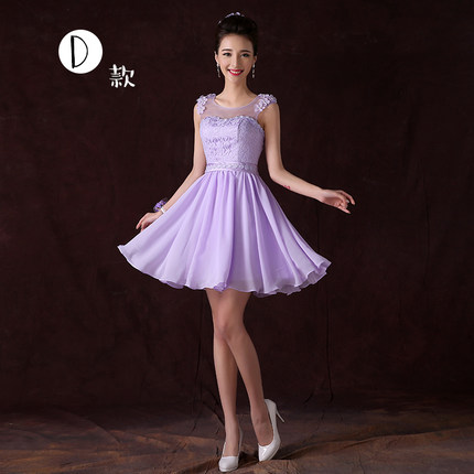 伴娘服短款2017冬季新款伴娘团礼服姐妹裙香槟色小礼服修身连衣裙