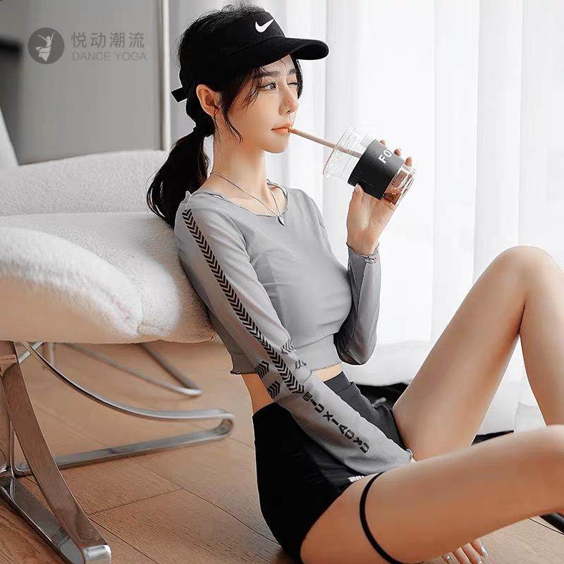 温泉罩衫三件套长袖防晒分体游泳衣女士生款泡温泉泳装三件套纯欲