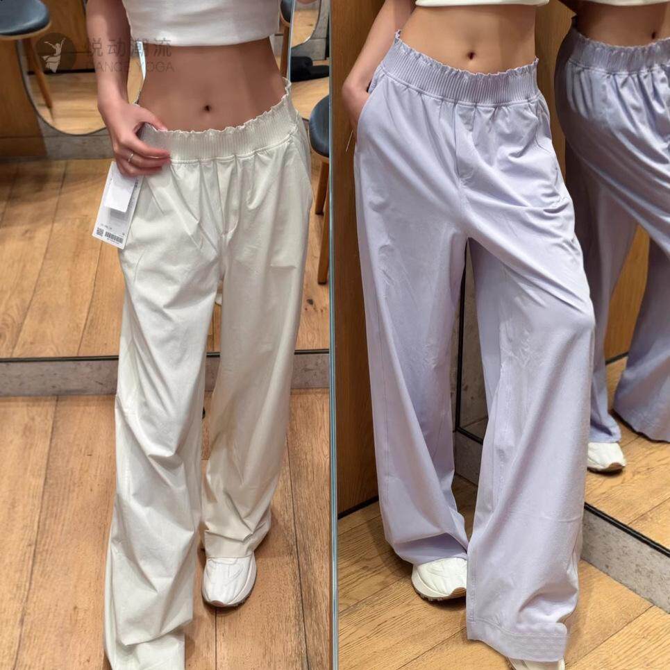 nd花苞阔腿裤腰部褶边休闲裤女款直筒宽松户外运动长裤