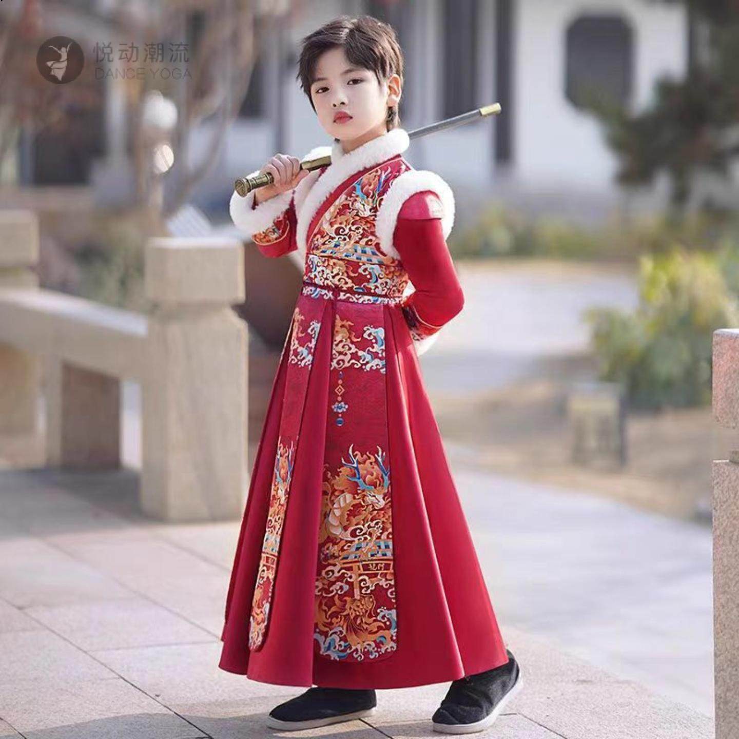 拜年服男童汉服冬季男孩过年服冬款唐装2026新款古装儿童加厚,童装/婴儿装/亲子装,汉服,淘宝优惠券,粉丝福利购,淘宝优惠卷