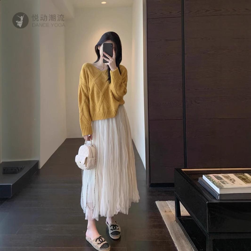 灵动轻盈网纱显瘦长款半身裙女