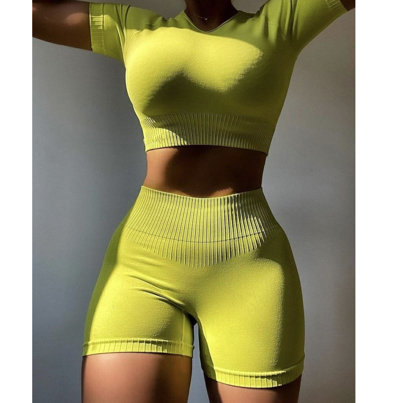 春夏瑜伽服短款套装Shor