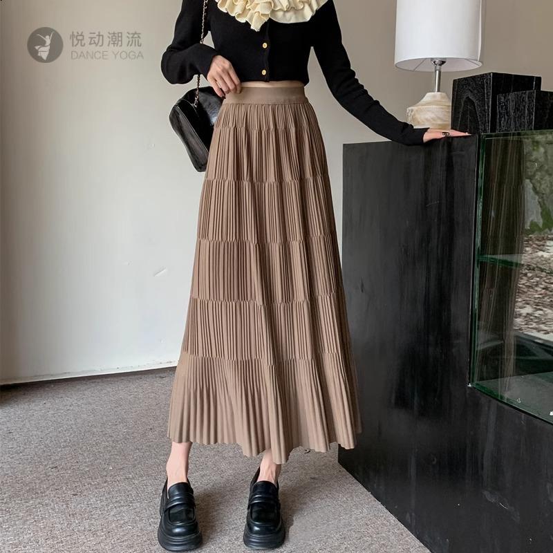 半身裙女秋冬新款提花高腰A字