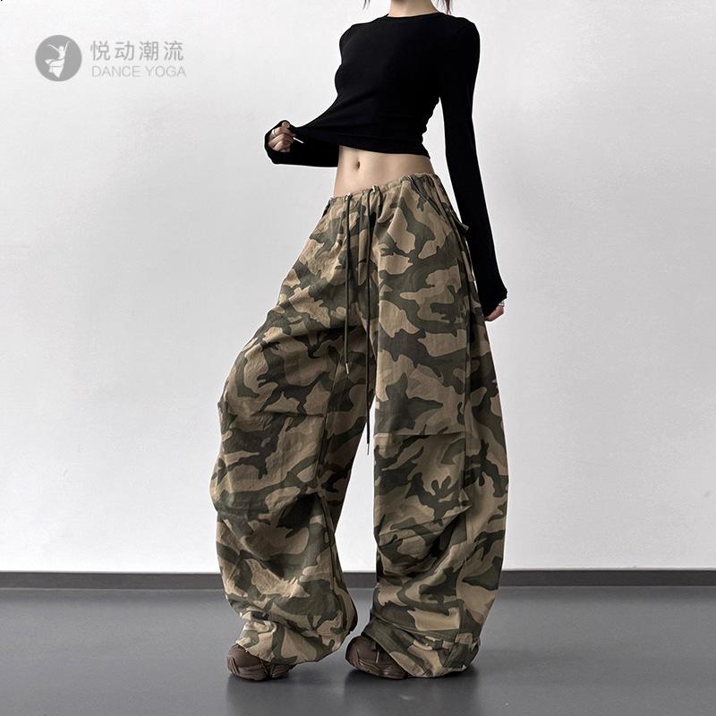 美式复古迷彩工装裤女2025夏季