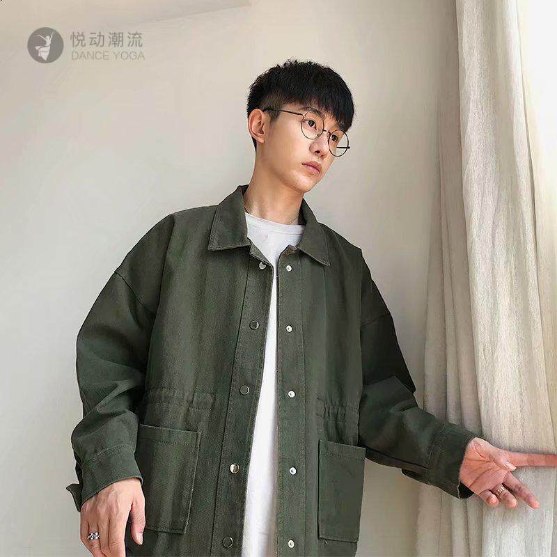 港仔男外套秋季工装ic休闲夹克男宽松韩版青少年百搭外套