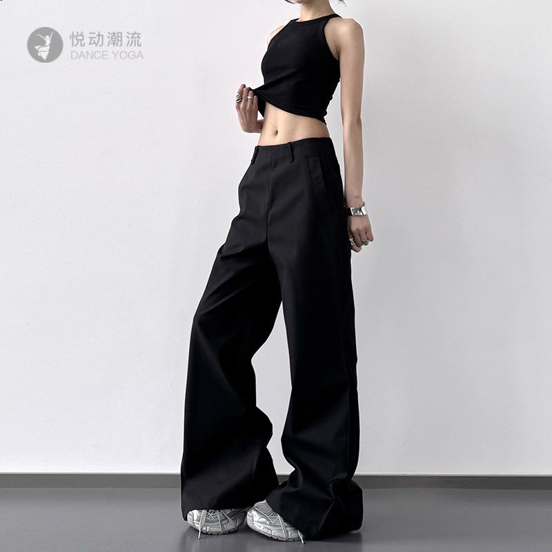 大喇叭裤女长裤2025春装新款黑色