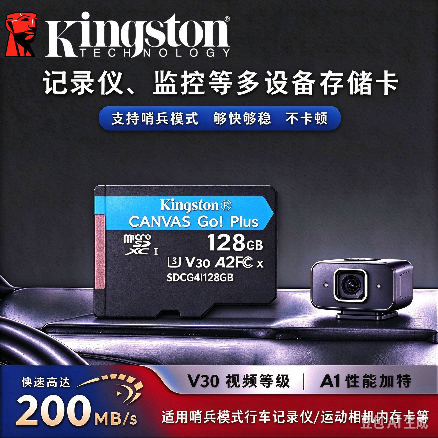 金士顿tf行车记录仪128g内存储卡图片
