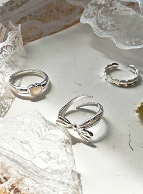 开口爱心通体戒指S925纯银浪漫