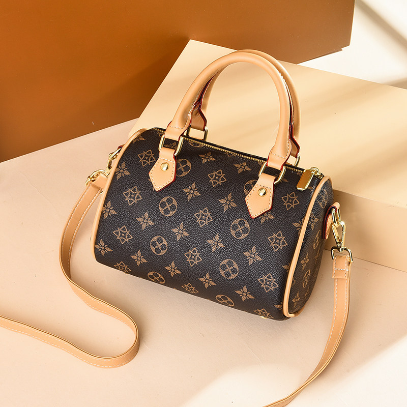 女士包包女2021夏新款时尚波士顿手提包百搭单肩斜挎包老花枕头包