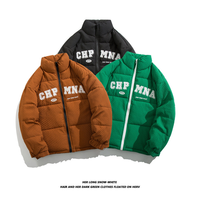 冬季新款男士潮牌字母棉服新面料压花外套加厚保暖棉衣MY6601-p75,男装棉衣,电商C309B